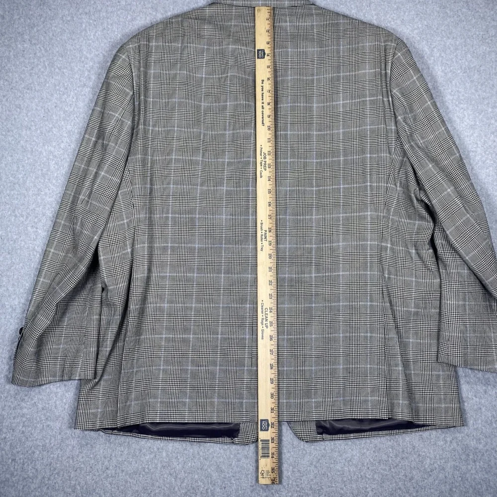 Ralph Lauren Blazer Mens 54R Gray Glen Plaid Silk Wool Blend Sport Coat